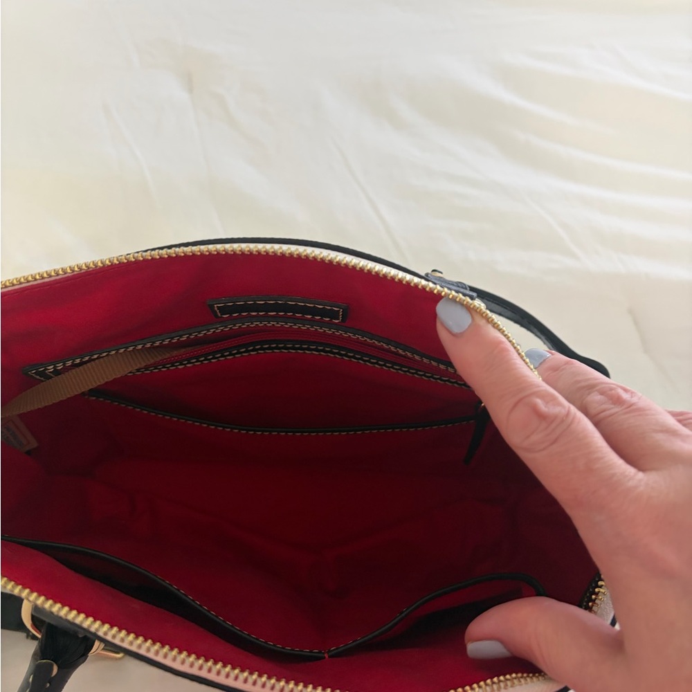 Dooney & Bourke Black and White Logo Tote/Crossbody - Picture 4 of 5